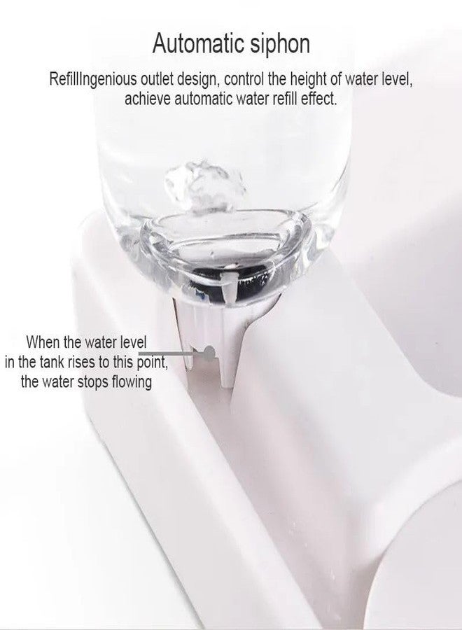Envop Pet Bowl and Water Bowl Set Automatic Water Bottle for Dogs Cats Space Saving Damp Proof Design Love Shape Lightweight Material Multi-Purpose Food and Water Container White. - Image 2